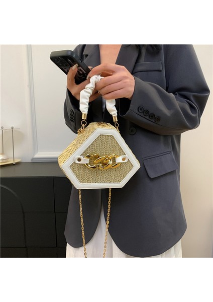 2024 Yaz Yeni Sınır Ötesi Kore Tarzı Çanta Kadın Niş Üst Düzey Doku Zincir Kadınlar Için Dekore Edilmiş Tek Omuz Çapraz Vücut Çanta (Yurt Dışından) modelleri
