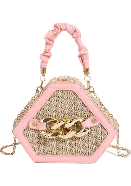 2024 Yaz Yeni Sınır Ötesi Kore Tarzı Çanta Kadın Niş Üst Düzey Doku Zincir Kadınlar Için Dekore Edilmiş Tek Omuz Çapraz Vücut Çanta (Yurt Dışından)