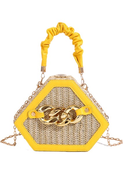 2024 Yaz Yeni Sınır Ötesi Kore Tarzı Çanta Kadın Niş Üst Düzey Doku Zincir Kadınlar Için Dekore Edilmiş Tek Omuz Çapraz Vücut Çanta (Yurt Dışından)