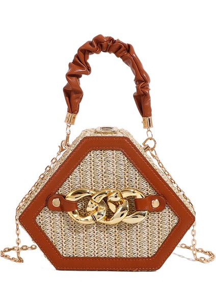 2024 Yaz Yeni Sınır Ötesi Kore Tarzı Çanta Kadın Niş Üst Düzey Doku Zincir Kadınlar Için Dekore Edilmiş Tek Omuz Çapraz Vücut Çanta (Yurt Dışından)