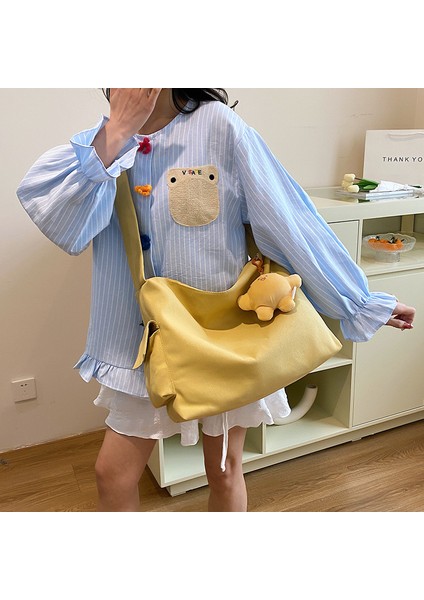 Kız Öğrenciler Için Retro Edebi Çanta, Tek Omuzlu Çapraz Askılı, Geniş Kapasiteli Sınıf Işe Gidip Gelme Çantası, Gösterişli Niş Kumaş Çanta (Yurt Dışından)