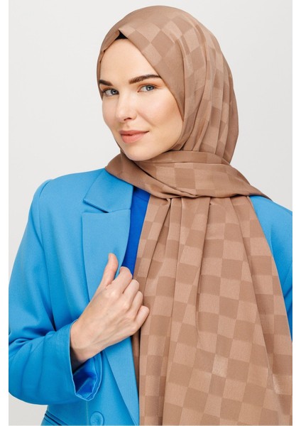 Kahverengi Dama Desen Ipeksi Jakar Şal fiyatları