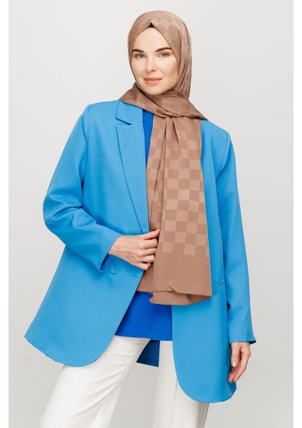 Kahverengi Dama Desen Ipeksi Jakar Şal modelleri