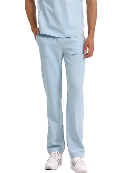 Tek Alt Özel Cep ve Dikişli Likralı Erkek Cerrahi Pantolon Bebe Mavi modelleri