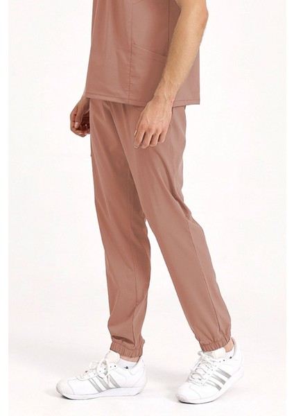 Tek Alt Kargo Cepli Jogger Likralı Unisex Cerrahi Pantolon Koyu Pudra | Brl Bagel fiyatları