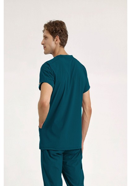 Tek Üst Bisiklet Yaka Likralı Doktor ve Hemşire Forması Cerrahi Forma Petrol Yeşili | Brl Bagel fiyatları