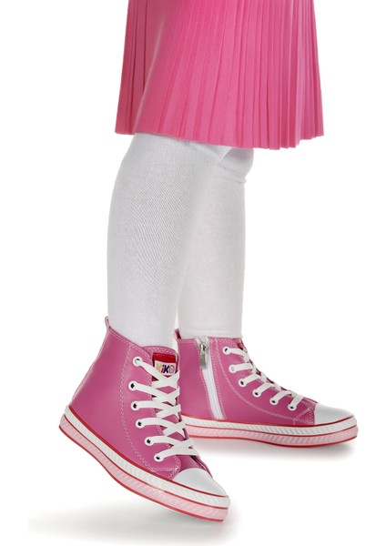 Pant Günlük Bağcıklı Fermuarlı Kız Çocuk Bot Ayakkabı Fuşya modelleri