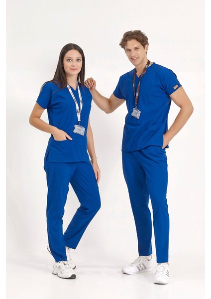 Gece Mavisi Likralı Doktor ve Hemşire Forması Unisex Cerrahi Takım | Brl Scruble fiyatları