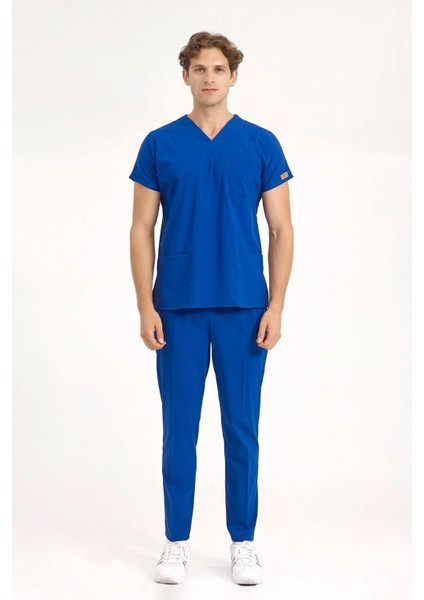 Gece Mavisi Likralı Doktor ve Hemşire Forması Unisex Cerrahi Takım | Brl Scruble modelleri