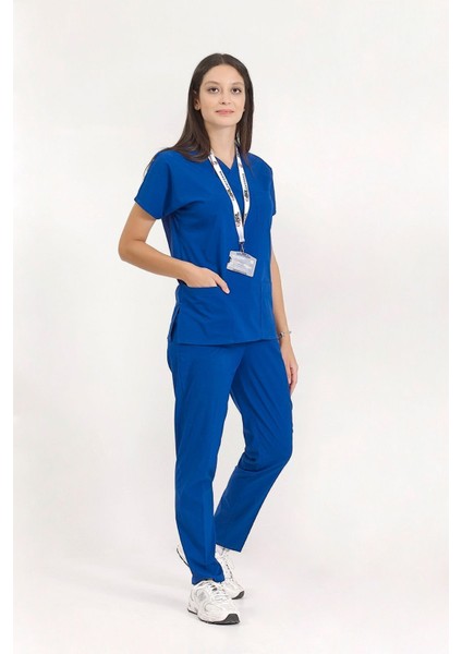Gece Mavisi Likralı Doktor ve Hemşire Forması Unisex Cerrahi Takım | Brl Scruble fırsatları