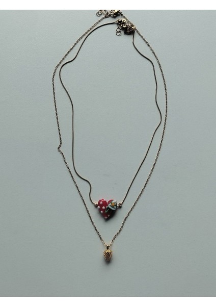 Yeni Yıl Tasarımlı, Yılbaşı Kalp Murano ve Çam Kozalak Kadın Kolye fırsatları