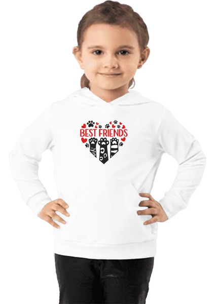 Çocuk Sweatshirt Hoodie 3 Iplik Nakış Kalın Pamuklu Kapüşonlu