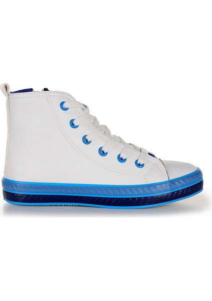 Pant Günlük Bağcıklı Fermuarlı Erkek Çocuk Bot Ayakkabı Beyaz - Mavi fırsatları