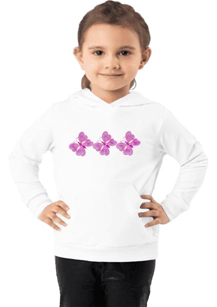 Çocuk Sweatshirt Hoodie 3 Iplik Nakış Kalın Pamuklu Kapüşonlu