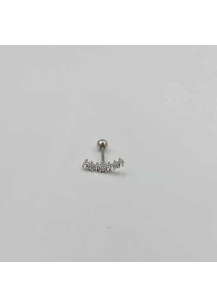 Cerrahi Çelik Beyaz Taşlı Küpe Tragus Helix Kıkırdak Piercing fiyatları