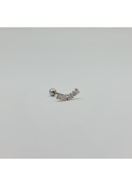 Cerrahi Çelik Beyaz Taşlı Küpe Tragus Helix Kıkırdak Piercing fırsatları