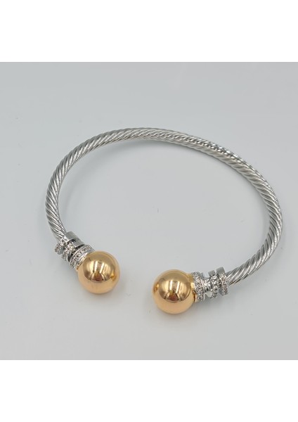 Gümüş Gold Top Detaylı Şık Tasarım Bileklik modelleri