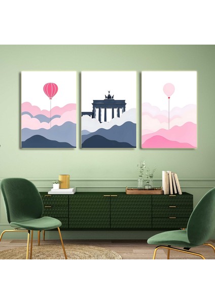 Matisse - Boho - Art Deco - Soyut - Doğa ( 3 Lü Çerçevesiz ) Poster - Afiş - Tablo KR2C00272/