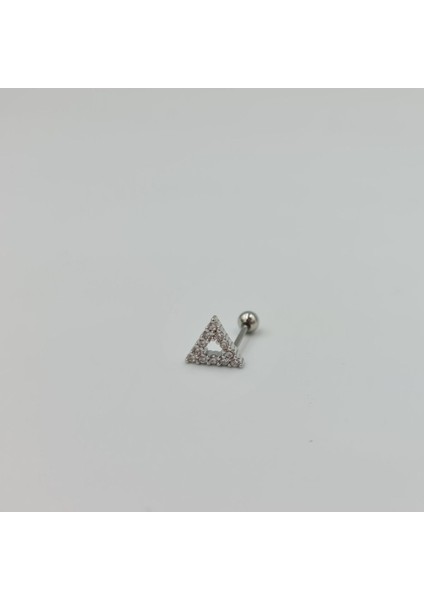Üçgen Taşlı Cerrahi Çelik Küpe Tragus Helix Kıkırdak Piercing fiyatları