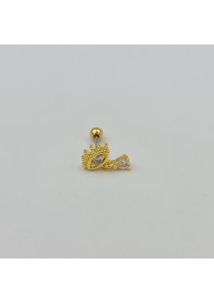Cerrahi Çelik Sallantılı Göz Detaylı Tragus Helix Piercing Küpe modelleri