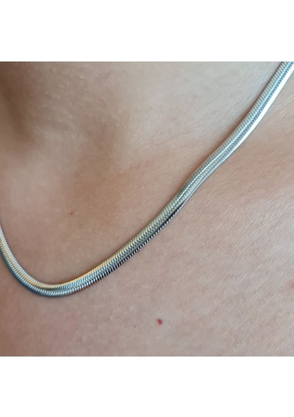 Şık Altın Kaplama Çelik 4 mm Beyaz(Gümüş) Ezme Zincir Aksesuar Kolye fırsatları