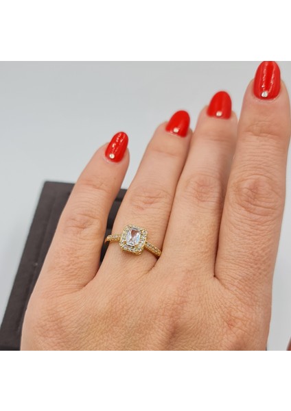 Gold Şık Baget Taşlı Ayarlanabilir Tektaş Yüzük fiyatları
