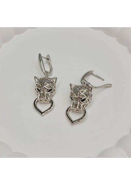 Beyaz Altın Renginde Unısex Çelik Puma Küpe fırsatları