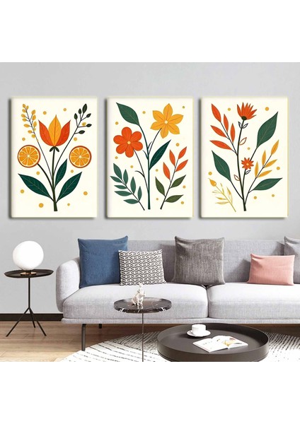 Matisse - Boho - Art Deco - Soyut - Doğa ( 3 Lü Çerçevesiz ) Poster - Afiş - Tablo KR2C00109/