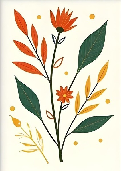 Matisse - Boho - Art Deco - Soyut - Doğa ( 3 Lü Çerçevesiz ) Poster - Afiş - Tablo KR2C00109/