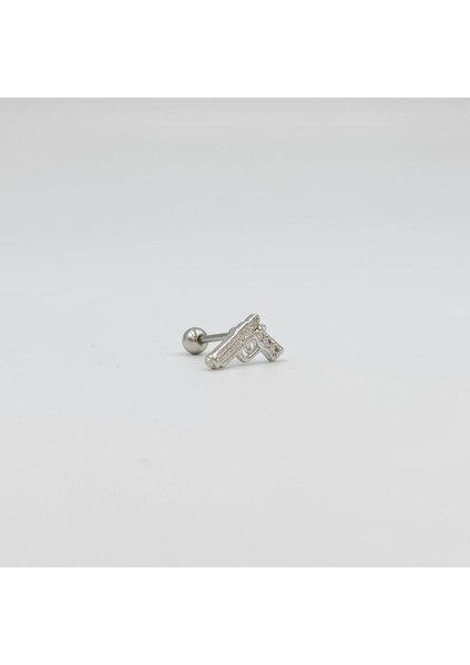 Cerrahi Çelik Silah Detaylı Küpe Tragus Helix Kıkırdak Piercing modelleri