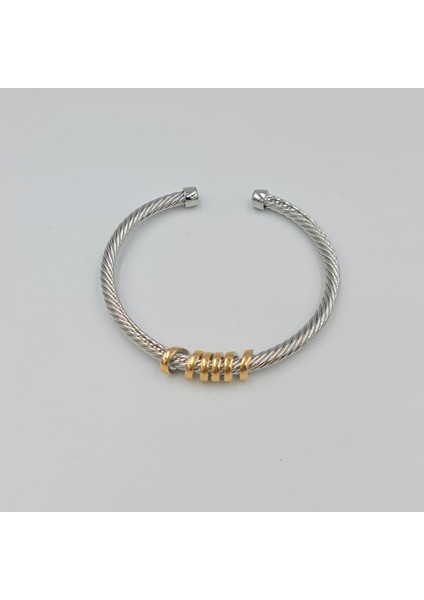 Gold Sarmal Detaylı Burgu Tasarım Kelepçe Bileklik fiyatları