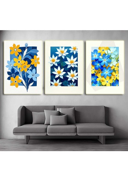 Matisse - Boho - Art Deco - Soyut - Doğa ( 3 Lü Çerçevesiz ) Poster - Afiş - Tablo KR2C00297/
