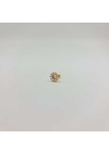 Cerrahi Çelik Taşlı Küpe Tragus Helix Kıkırdak Piercing