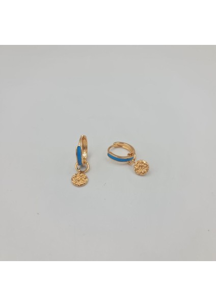 Mavi Mineli Halka Kadın Küpe fırsatları