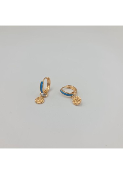 Mavi Mineli Halka Kadın Küpe indirimleri