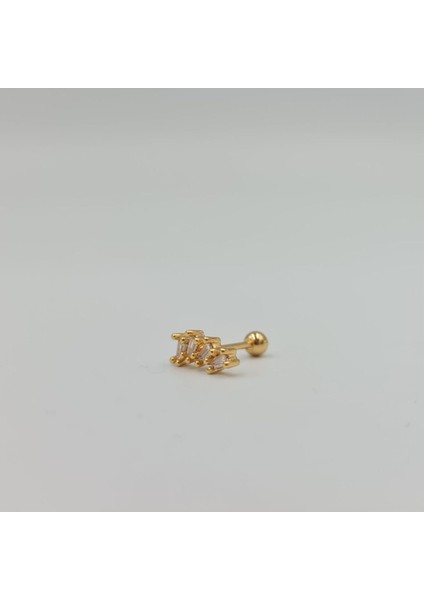 Cerrahi Çelik Beyaz Taşlı Küpe Tragus Helix Kıkırdak Piercing modelleri