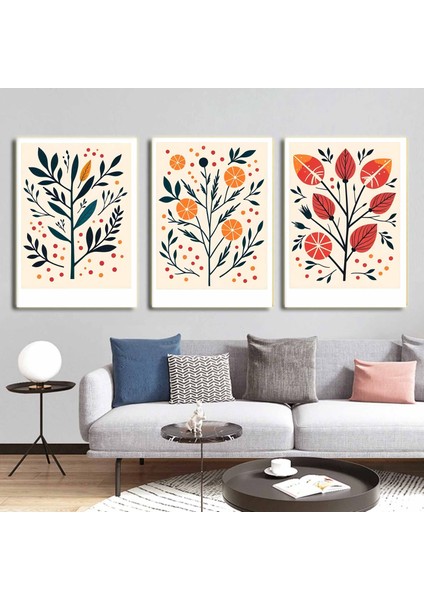 Matisse - Boho - Art Deco - Soyut - Doğa ( 3 Lü Çerçevesiz ) Poster - Afiş - Tablo KR2C00110/