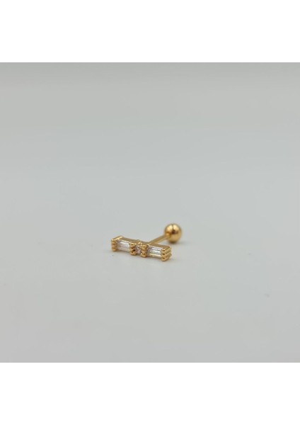 Cerrahi Çelik Taşlı Baget Küpe Tragus Helix Kıkırdak Piercing modelleri