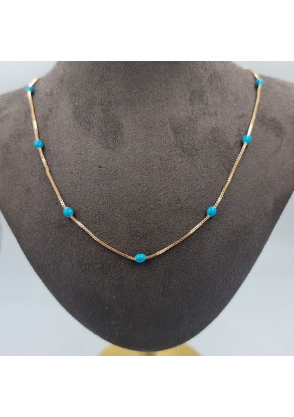 Çelik Mavi Dorika Kadın Zincir Kolye fiyatları