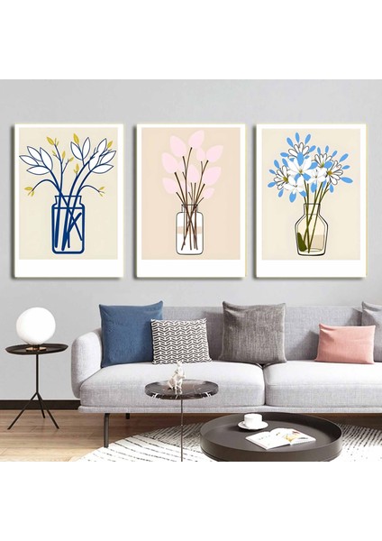 Matisse - Boho - Art Deco - Soyut - Doğa ( 3 Lü Çerçevesiz ) Poster - Afiş - Tablo KR2C00113/