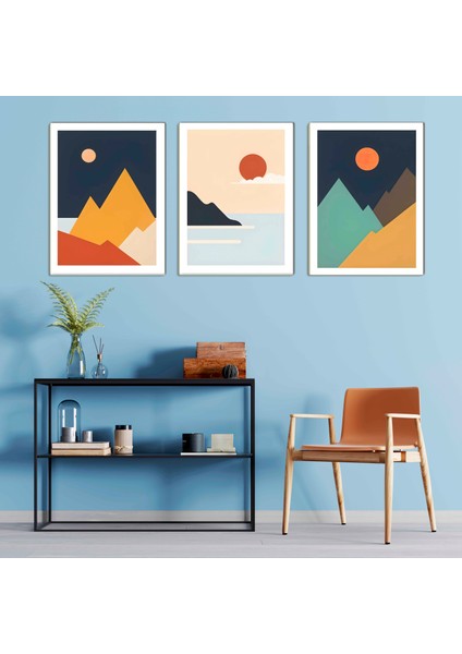 Matisse - Boho - Art Deco - Soyut - Doğa ( 3 Lü Çerçevesiz ) Poster - Afiş - Tablo KR2C00772/