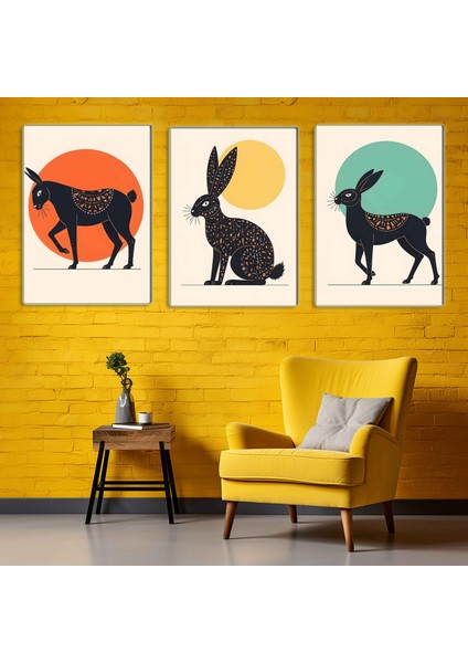 Matisse - Boho - Art Deco - Soyut - Doğa ( 3 Lü Çerçevesiz ) Poster - Afiş - Tablo KR2C00904/