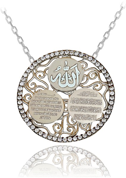 3 Dualı Kolye Ayetel Kürsi Nazar Duası Allah Yazılı 925 Ayar Gümüş