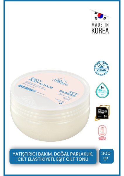 Ölü Deri Arındırıcı, Aydınlatıcı Kore Deniz Tuzu ve Ylang Çiçeği Esansı Prinç Özlü Vücut Peeling