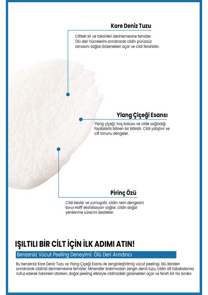 Ölü Deri Arındırıcı, Aydınlatıcı Kore Deniz Tuzu ve Ylang Çiçeği Esansı Prinç Özlü Vücut Peeling fırsatları