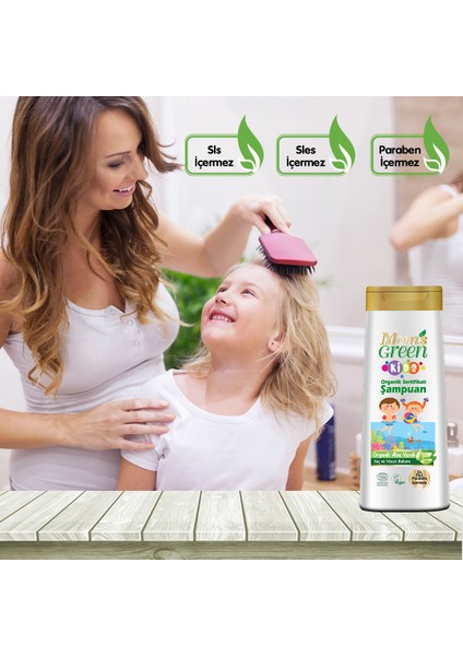 2'li Set-Mom's Green Organik Çocuk Çamaşır Temizleyici 1500 ml ( 40 Yıkama )ve Çocuk Şampuanı 400 ml