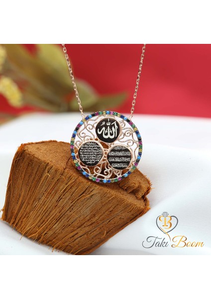 3 Dualı Kolye Ayetel Kürsi Nazar Duası Allah Yazılı 925 Ayar Gümüş