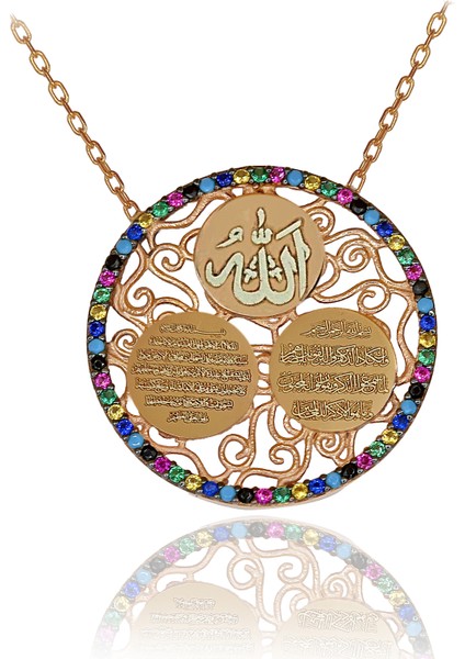 3 Dualı Kolye Ayetel Kürsi Nazar Duası Allah Yazılı 925 Ayar Gümüş