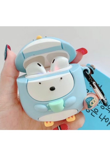 Apple 1/2 Nesil Evrensel Wiress Cup Penguen Bluetooth Kulaklık Koruyucu Için Kılıf (Yurt Dışından)