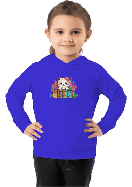 Çocuk Sweatshirt Hoodie 3 Iplik Nakış Kalın Pamuklu Kapüşonlu